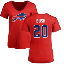 NFL Women's Nike Buffalo Bills #20 Rafael Bush Red Name & Number Logo T-Shirt