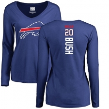 NFL Women's Nike Buffalo Bills #20 Rafael Bush Royal Blue Backer Long Sleeve T-Shirt