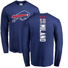 NFL Nike Buffalo Bills #58 Matt Milano Royal Blue Backer Long Sleeve T-Shirt