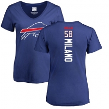 NFL Women's Nike Buffalo Bills #58 Matt Milano Royal Blue Backer T-Shirt