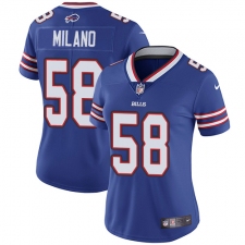 Women's Nike Buffalo Bills #58 Matt Milano Royal Blue Team Color Vapor Untouchable Limited Player NFL Jersey