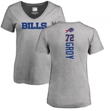 NFL Women's Nike Buffalo Bills #72 Ryan Groy Ash Backer V-Neck T-Shirt