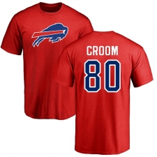 NFL Nike Buffalo Bills #80 Jason Croom Red Name & Number Logo T-Shirt
