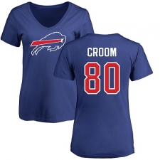 NFL Women's Nike Buffalo Bills #80 Jason Croom Royal Blue Name & Number Logo T-Shirt