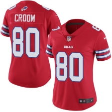 Women's Nike Buffalo Bills #80 Jason Croom Limited Red Rush Vapor Untouchable NFL Jersey