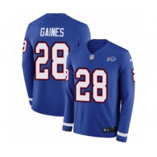 Men's Nike Buffalo Bills #28 Phillip Gaines Limited Royal Blue Therma Long Sleeve NFL Jersey