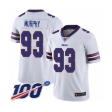 Men's Buffalo Bills #93 Trent Murphy White Vapor Untouchable Limited Player 100th Season Football Jersey