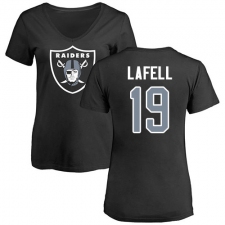 NFL Women's Nike Oakland Raiders #19 Brandon LaFell Black Name & Number Logo T-Shirt
