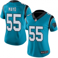 Women's Nike Carolina Panthers #55 David Mayo Limited Blue Rush Vapor Untouchable NFL Jersey