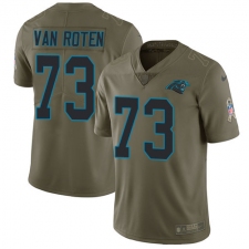 Men's Nike Carolina Panthers #73 Greg Van Roten Limited Olive 2017 Salute to Service NFL Jersey
