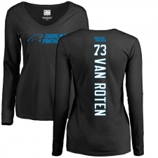 NFL Women's Nike Carolina Panthers #73 Greg Van Roten Black Backer Slim Fit Long Sleeve T-Shirt