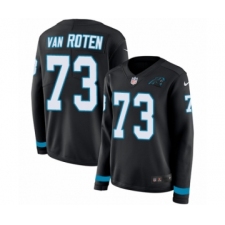 Women's Nike Carolina Panthers #73 Greg Van Roten Limited Black Therma Long Sleeve NFL Jersey