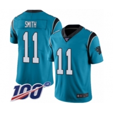 Men's Carolina Panthers #11 Torrey Smith Limited Blue Rush Vapor Untouchable 100th Season Football Jersey
