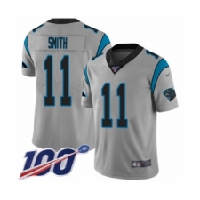 Men's Carolina Panthers #11 Torrey Smith Silver Inverted Legend Limited 100th Season Football Jersey