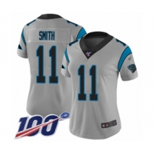 Women's Carolina Panthers #11 Torrey Smith Silver Inverted Legend Limited 100th Season Football Jersey