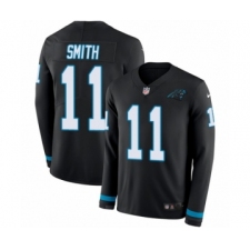 Youth Nike Carolina Panthers #11 Torrey Smith Limited Black Therma Long Sleeve NFL Jersey