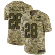 Youth Nike Carolina Panthers #28 Rashaan Gaulden Limited Camo 2018 Salute to Service NFL Jersey