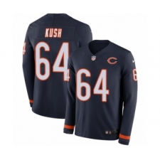 Men's Nike Chicago Bears #64 Eric Kush Limited Navy Blue Therma Long Sleeve NFL Jersey