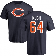 NFL Nike Chicago Bears #64 Eric Kush Navy Blue Name & Number Logo T-Shirt