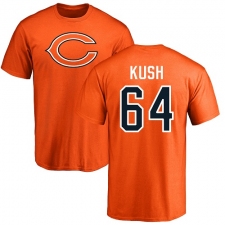 NFL Nike Chicago Bears #64 Eric Kush Orange Name & Number Logo T-Shirt