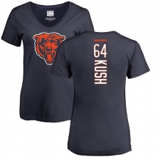 NFL Women's Nike Chicago Bears #64 Eric Kush Navy Blue Backer T-Shirt
