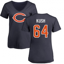 NFL Women's Nike Chicago Bears #64 Eric Kush Navy Blue Name & Number Logo T-Shirt