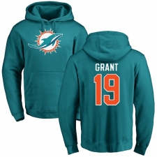 NFL Nike Miami Dolphins #19 Jakeem Grant Aqua Green Name & Number Logo Pullover Hoodie