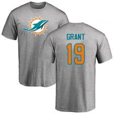 NFL Nike Miami Dolphins #19 Jakeem Grant Ash Name & Number Logo T-Shirt