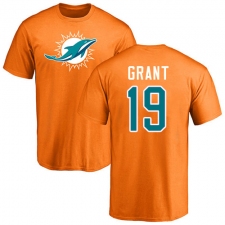 NFL Nike Miami Dolphins #19 Jakeem Grant Orange Name & Number Logo T-Shirt