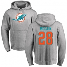 NFL Nike Miami Dolphins #28 Bobby McCain Ash Name & Number Logo Pullover Hoodie