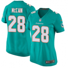 Women's Nike Miami Dolphins #28 Bobby McCain Game Aqua Green Team Color NFL Jersey