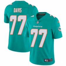 Men's Nike Miami Dolphins #77 Jesse Davis Aqua Green Team Color Vapor Untouchable Limited Player NFL Jersey