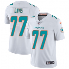 Men's Nike Miami Dolphins #77 Jesse Davis White Vapor Untouchable Limited Player NFL Jersey