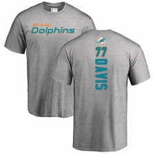 NFL Nike Miami Dolphins #77 Jesse Davis Ash Backer T-Shirt