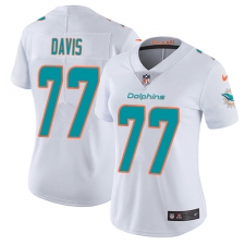 Women's Nike Miami Dolphins #77 Jesse Davis White Vapor Untouchable Limited Player NFL Jersey