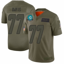 Youth Miami Dolphins #77 Jesse Davis Limited Camo 2019 Salute to Service Football Jersey