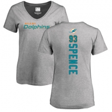 NFL Women's Nike Miami Dolphins #93 Akeem Spence Ash Backer T-Shirt