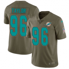 Youth Nike Miami Dolphins #96 Vincent Taylor Limited Olive 2017 Salute to Service NFL Jersey
