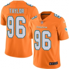 Youth Nike Miami Dolphins #96 Vincent Taylor Limited Orange Rush Vapor Untouchable NFL Jersey
