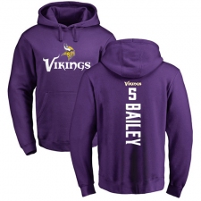 NFL Nike Minnesota Vikings #5 Dan Bailey Purple Backer Pullover Hoodie