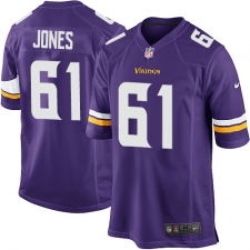 Men's Nike Minnesota Vikings #61 Brett Jones Game Purple Team Color NFL Jersey