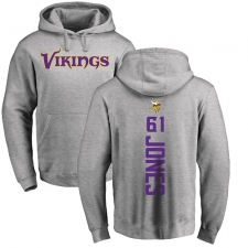 NFL Nike Minnesota Vikings #61 Brett Jones Ash Backer Pullover Hoodie