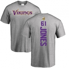 NFL Nike Minnesota Vikings #61 Brett Jones Ash Backer T-Shirt
