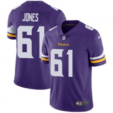 Youth Nike Minnesota Vikings #61 Brett Jones Purple Team Color Vapor Untouchable Limited Player NFL Jersey