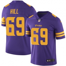 Men's Nike Minnesota Vikings #69 Rashod Hill Limited Purple Rush Vapor Untouchable NFL Jersey