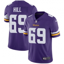 Men's Nike Minnesota Vikings #69 Rashod Hill Purple Team Color Vapor Untouchable Limited Player NFL Jersey