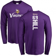 NFL Nike Minnesota Vikings #69 Rashod Hill Purple Backer Long Sleeve T-Shirt