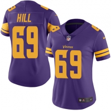 Women's Nike Minnesota Vikings #69 Rashod Hill Limited Purple Rush Vapor Untouchable NFL Jersey
