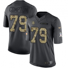 Men's Nike Minnesota Vikings #79 Tom Compton Limited Black 2016 Salute to Service NFL Jersey