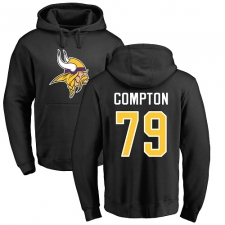 NFL Nike Minnesota Vikings #79 Tom Compton Black Name & Number Logo Pullover Hoodie
